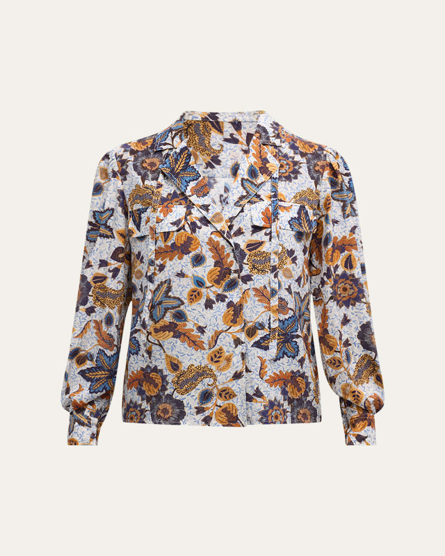 Florian Floral-Print Silk Blouse